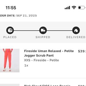 Figs Fireside Red Jogger Scrub Pants